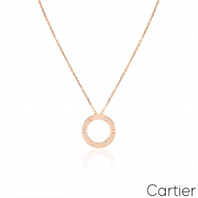 Cartier Rose Gold 3 Diamond Love Necklace B7014700